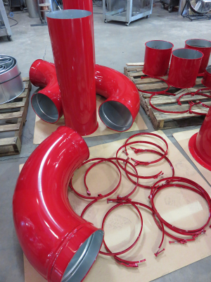 red coated ductwork